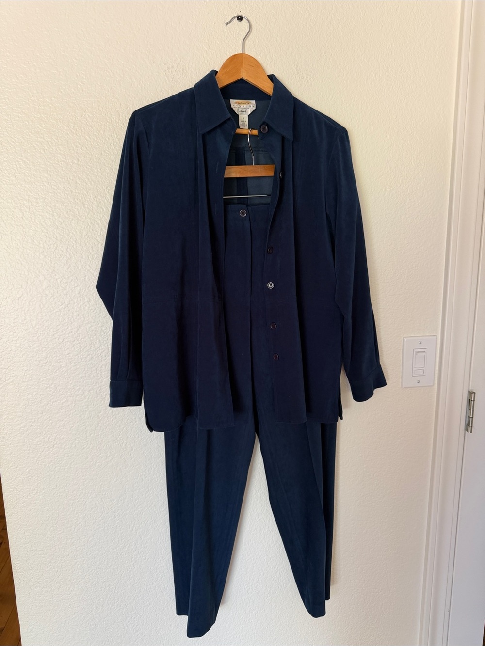 Talbots Navy Two-Piece Dark Navy Blazer & Trousers top small pants 8